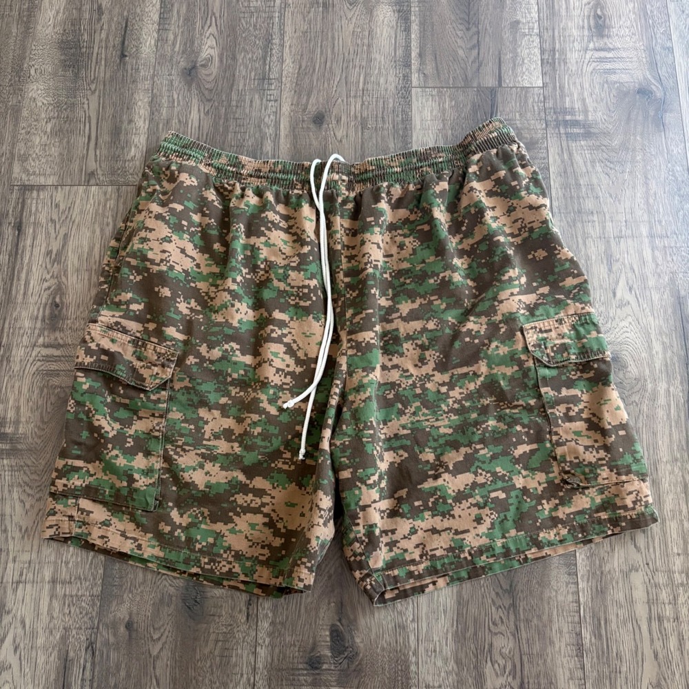 Chefwear Cargo Shorts Mens 3X Green Digital Camo‎ Good Tactical Utility Cotton